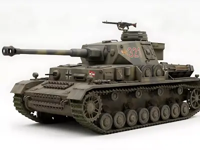 Tank Panzer IV WWII Medium Tank German  STL Model 3D print model