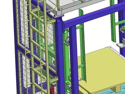 Automatic Palletizing System Machine - Industrial Pallet Stacker 3D model