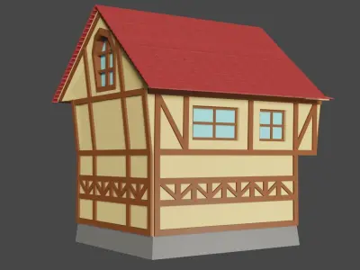 Medieval House Low Poly Low-poly 3D model