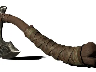 Stylized axe Low-poly 3D model 3