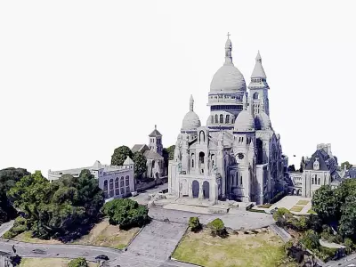Sacred Heart - sacre coeur  Low-poly 3D model