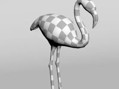 Flamingo checkered Low-poly 3D model