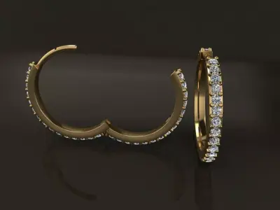 Earring Infinity Diamond Hoop Mid Size 15mm Inside Diameter 3D print model