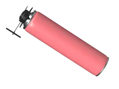 Polyurethane foam 750 ml wih tube open mockup 3D model