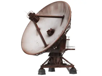 Detailed Rusted Satellite Dish 3D model