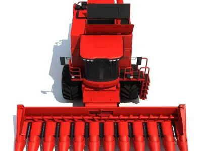 Red Combine Harvester 3 3D model