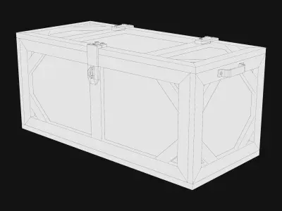 Military Wooden Box 1 Low-poly 3D model