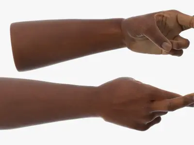 Black Male Hands with Hope Gesture 3D model