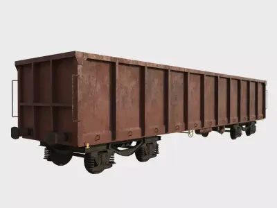 Railcar Open Top Low-poly 3D model