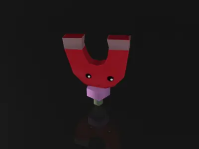 Cartoon Magnet Low-poly 3D model