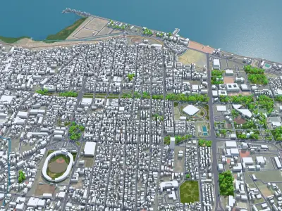Managua Nicaragua 30km AI Low-poly 3D model