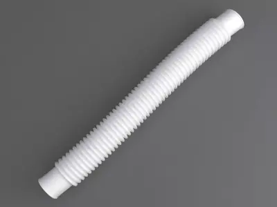 Hog Oval Corrugated Hose 01 White 3D model