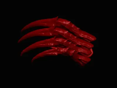 Carnage fingers for a costume 3D model
