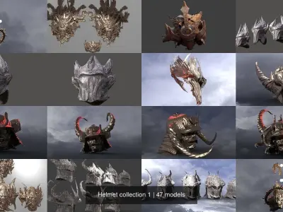 Helmet collection 1 lord of rings mask 3D Model Pack