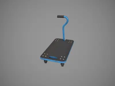 Transport Trolley - Blue Low-poly 3D model