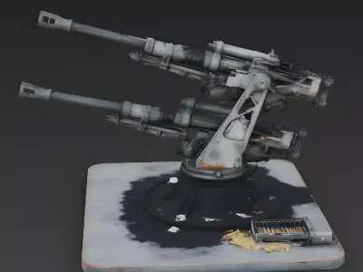 Battle-Scarred Flak Cannon 3D Model Low-poly 3D model