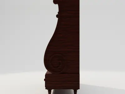 Wooden Bookshelf Showcase with Books Low-poly 3D model