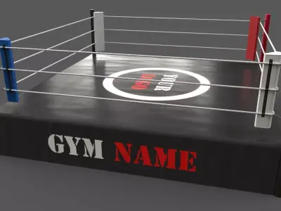 PBR Modular Professional Wrestling Rings 18ftx18ft Low-poly 3D model