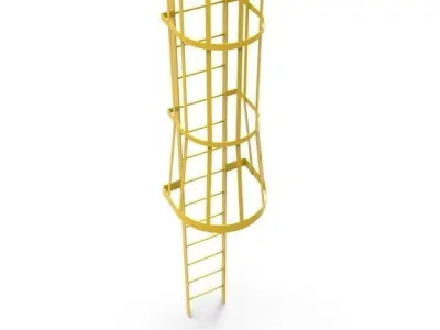 Flat bar cage ladder Free 3D model