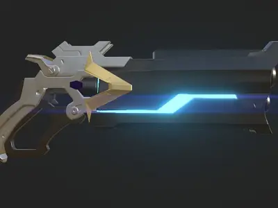 Futuristic Gun-Sci-Fi 3D Gun for Games 3D model