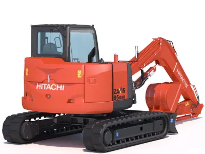 Compact Excavator Hitachi ZX85USB 3D model