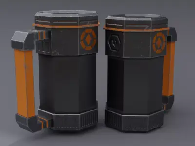 Sci-Fi Mug Low-poly 3D model