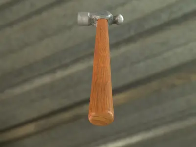 Ball-peen hammer Low-poly 3D model