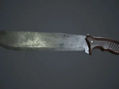 Machete Knife PBR Game Ready Low-poly 3D model