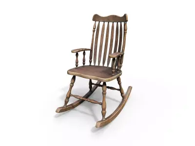 Antique rocking chair Low-poly 3D model purchase