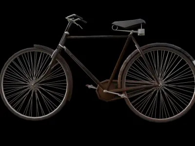 Old Indian bicycle  Low-poly 3D model