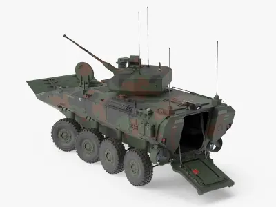 US Amphibious Combat Vehicle ACV with 30mm Gun Rigged 3D model