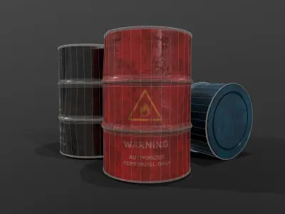 Oil Barrels Low-poly 3D model get