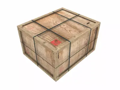 Old Wooden Cargo Crate 10 PBR Low-poly 3D model