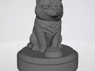 Grumpy Cat Herb Grinder-2-Part Magnetic - MellowVerse 3D print model