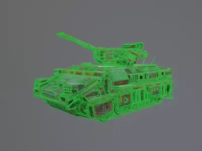 destroyed fighting vehicle 3D model