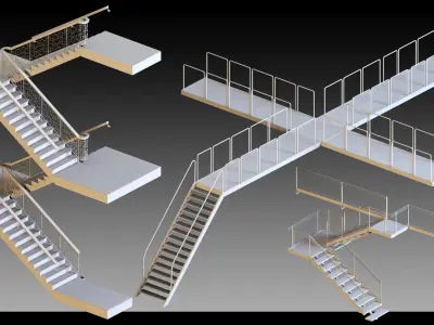 40 Stairs- Vol 01- Kitbash- High detail 3d models 3D model