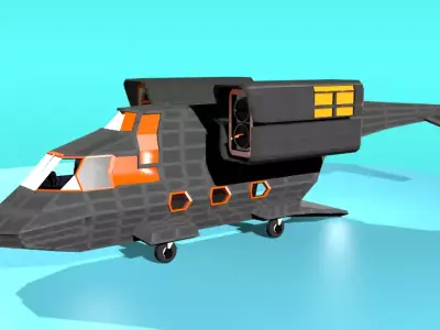 Fictional Aircraft Low-poly 3D model
