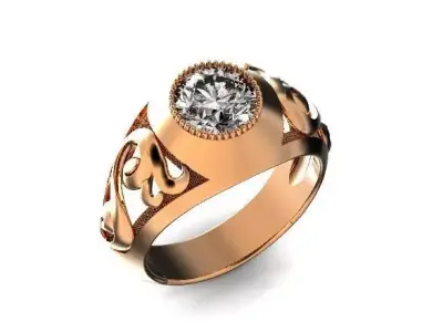  ring vintage unisex patterned quartz 452 3D print model