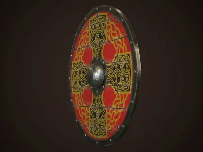 Viking Shield 29 Low-poly 3D model