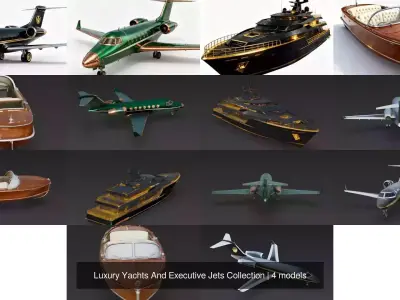 Luxury Yachts And Executive Jets Collection 3D Model Pack