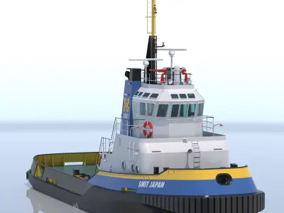 Harbour Tug Smit Japan 3D model