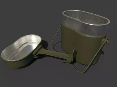 German Wehrmacht Kochgeschirr 31 Low-poly 3D model