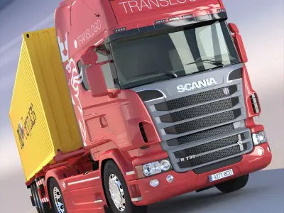 Euro Truck With Containers 3D model