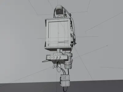 Scifi Retro Computer Asset Low-poly 3D model