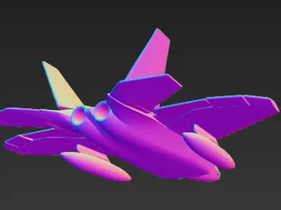 F-35 Lightning II Jet Fighter 3D Model High Poly PBR Textured Low-poly 3D model