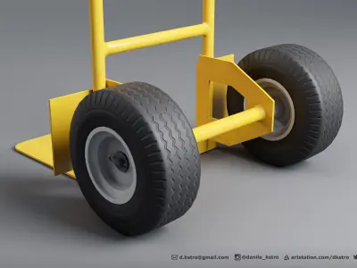 Hand Truck Cart - Lowpoly - 4k Textures Low-poly 3D model