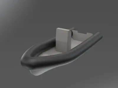 Rigid Inflatable boat hull with console 3D model