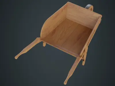 Wheelbarrow 4C Low-poly 3D model