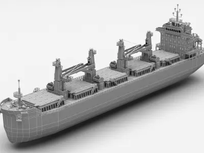 Panamax Bulk Carrier  Low-poly 3D model
