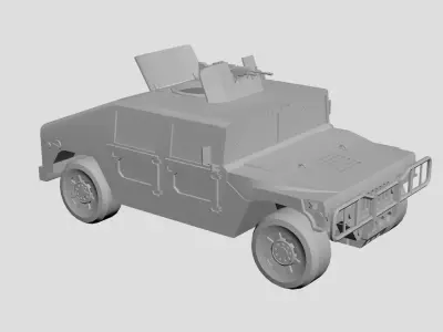 Military Humvee Low-poly 3D model